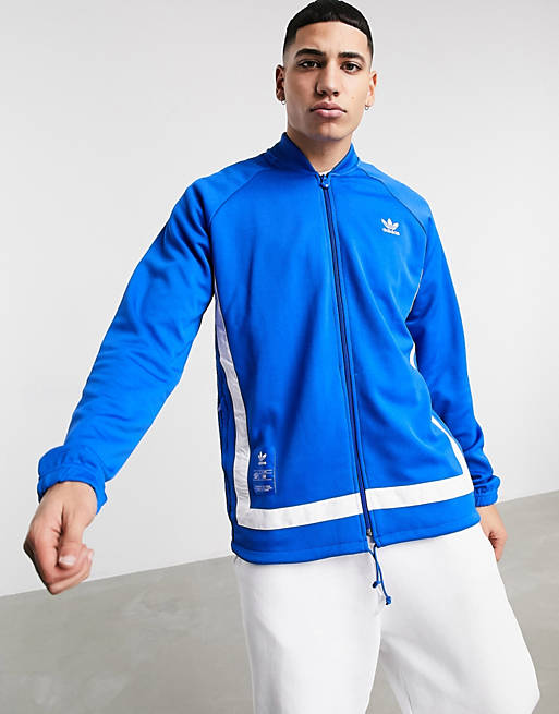 Canoa usted está virtual adidas Originals warm up track jacket in blue | ASOS