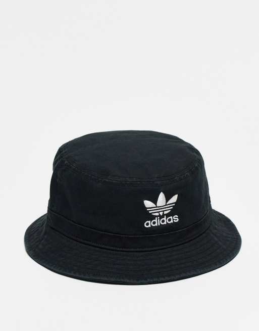 adidas Originals Washed bucket hat in black | ASOS