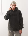 [adidas Originals] adidas Originals washed hoodie in black M BLACK