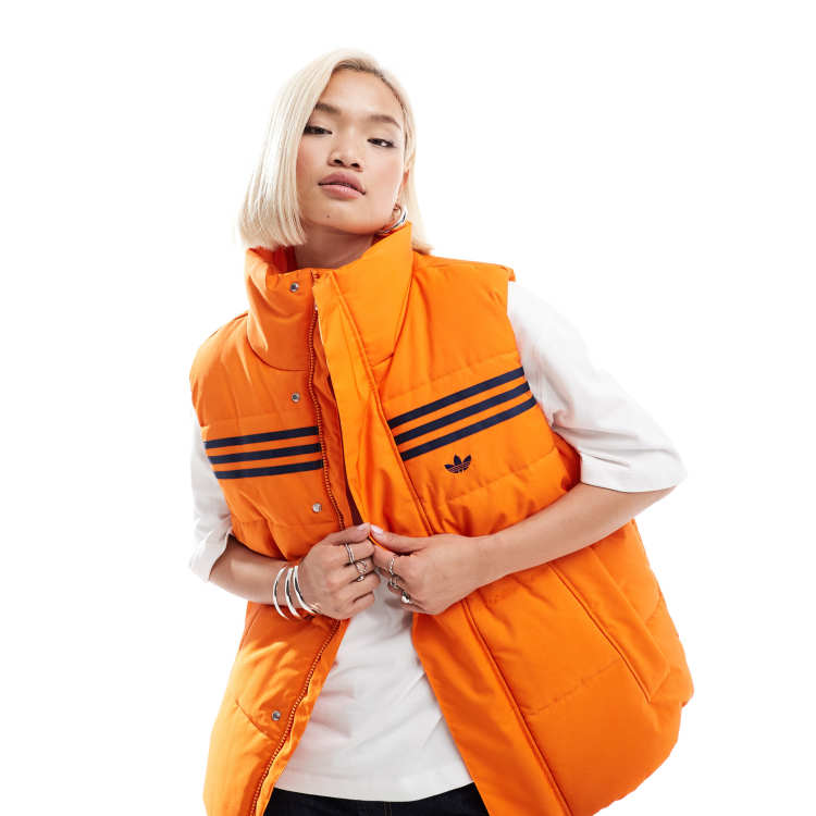 adidas Originals Wattierte Weste im 70er Stil in Orange ASOS