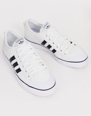 adidas originals white and black nizza sneakers