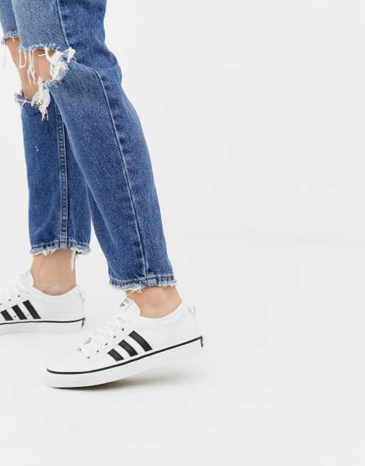 white and black Nizza trainers | ASOS