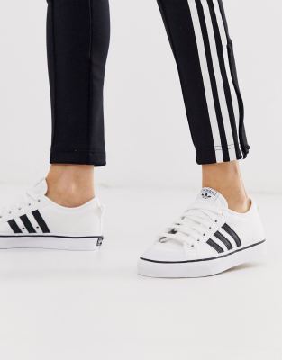 adidas originals black and white nizza trainers