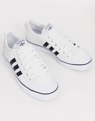 adidas originals white and black nizza trainers