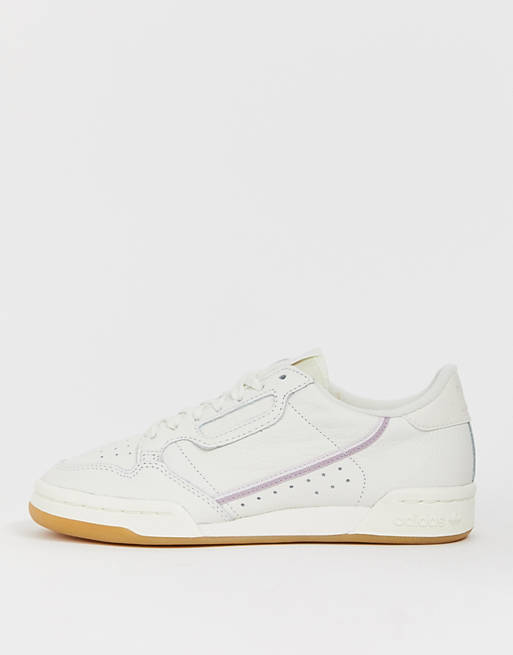 adidas Originals white and lilac Continental 80 sneakers | ASOS