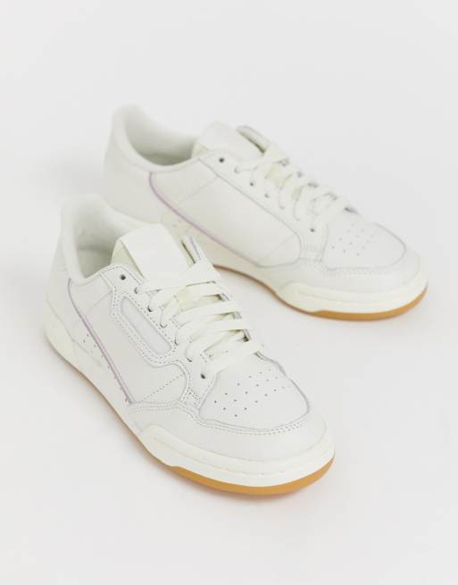 adidas Originals white and lilac Continental 80 sneakers