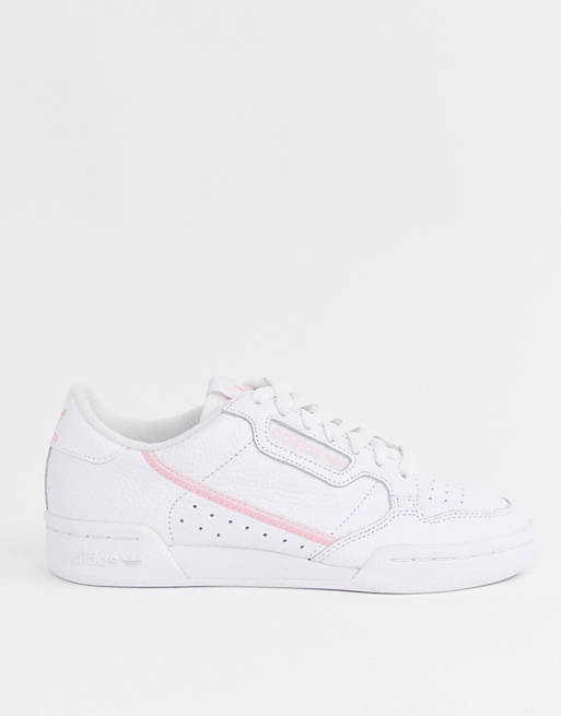 poor revolution Pants adidas Originals white and pink Continental 80 sneakers | ASOS
