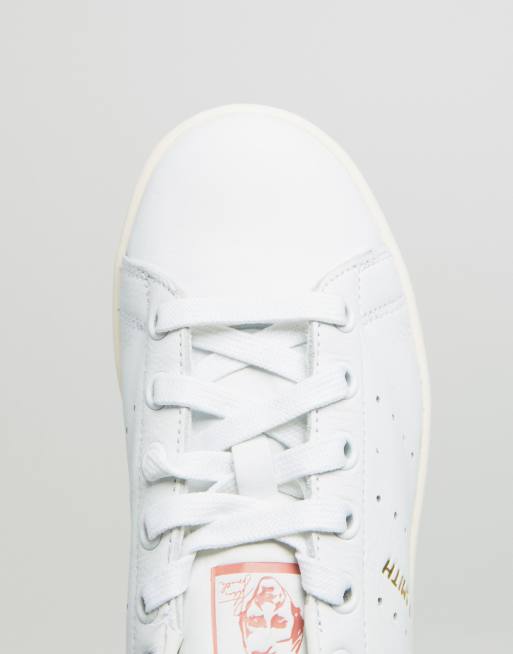 Adidas originals stan smith cheap sneakers in white and pink