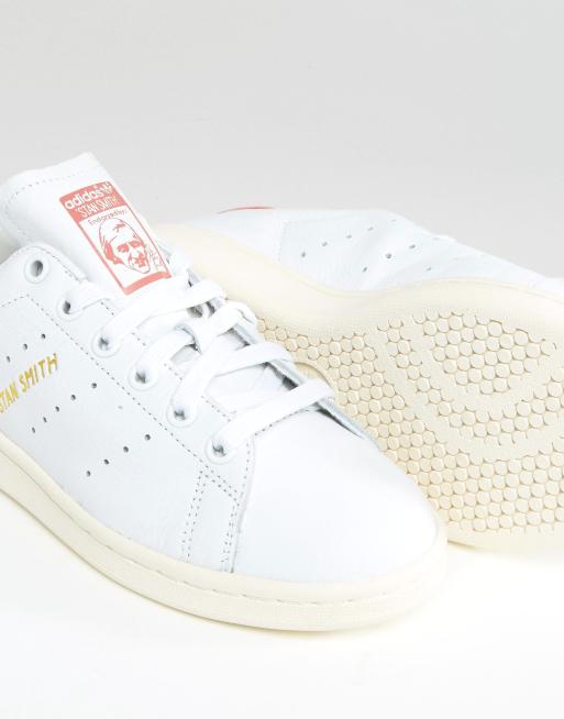 Adidas originals stan smith white and pink discount trainers