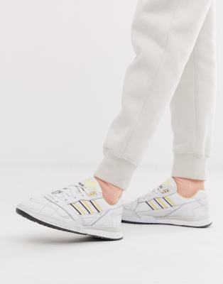 adidas white and yellow trainers