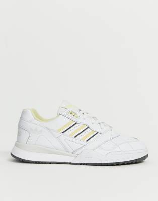 adidas white and yellow trainers