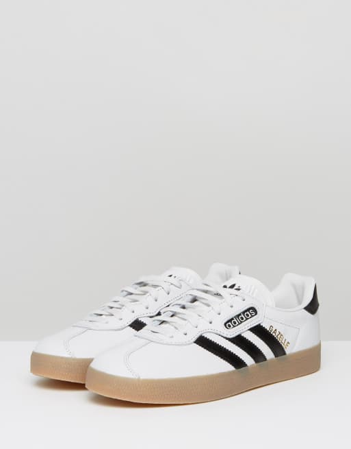 Adidas originals white gazelle super sneakers sale