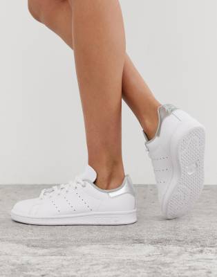 white and silver stan smith