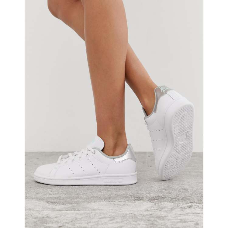 Silver stan smith on sale trainers