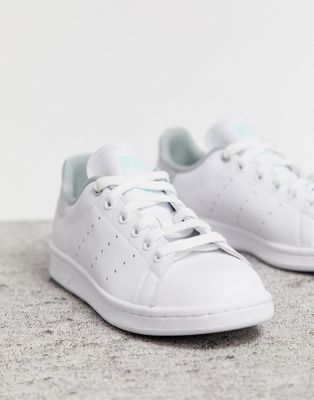 white and silver stan smiths