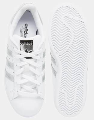 Adidas superstar silver line hot sale