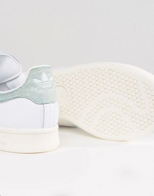 adidas originals white stan smith trainers with pastel green detail