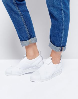 adidas Originals White Superstar Slip On Sneakers | ASOS