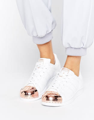 white and rose gold adidas shoes