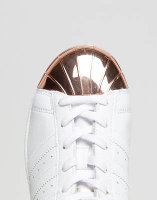 adidas superstar womens gold and white