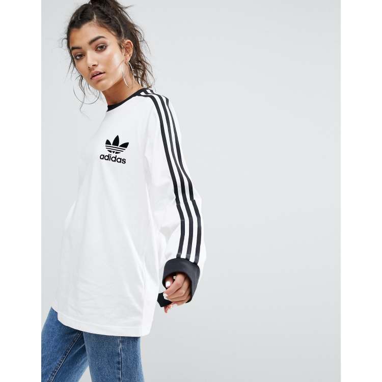 Adidas three stripe long sleeve shirt online