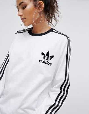 adidas long sleeve top womens white