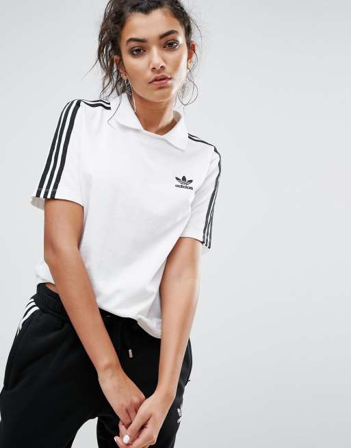 adidas Originals White Three Stripe T-Shirt, ASOS