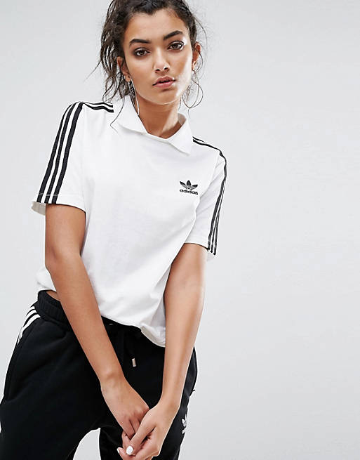 adidas Originals White Three Stripe Turtleneck T-Shirt | ASOS