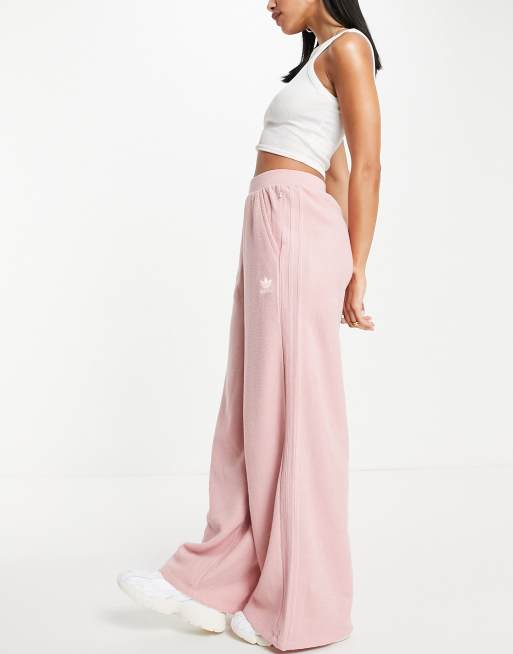 adidas Originals wide leg pants in dusty pink