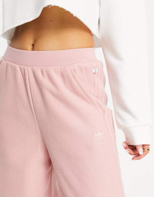 adidas Originals wide leg pants in dusty pink