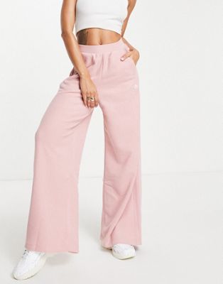 adidas Originals wide leg trousers in dusty pink
