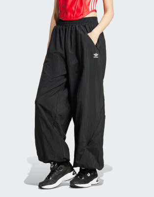 adidas Originals Wide Leg Woven trousers in black