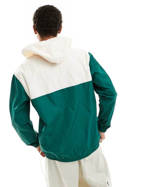 Adidas green and white hot sale windbreaker