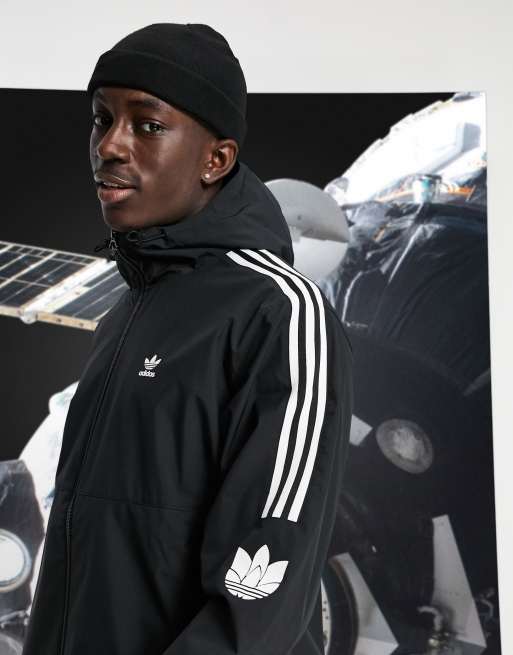 adidas Originals windbreaker jacket with 3D trefoil in black | ASOS