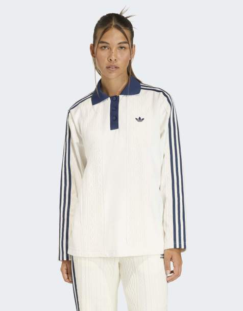 adidas Originals - Winterised - Voetbalshirt met lange mouwen in gebroken wit - view 1