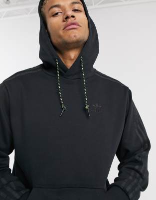 adidas black hoodie 3 stripe