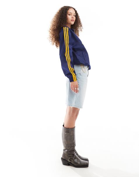 adidas Originals woven jacket in navy and orange - view 1