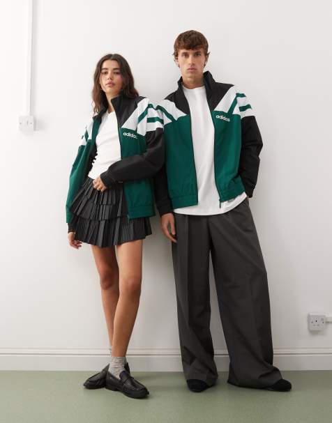 adidas Originals woven track top in green - view 1