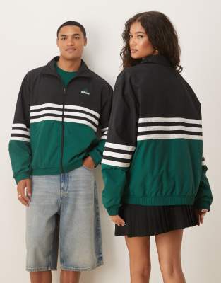 adidas Originals woven track top in green-Black