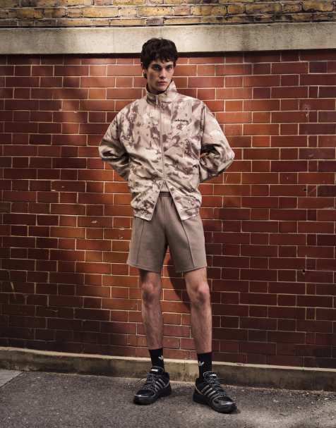 adidas Originals woven track top in light camo - view 1