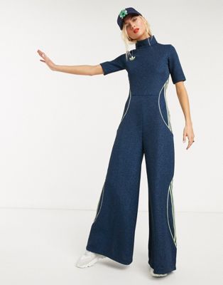 adidas Originals x Anna Isoniemi - Tuta jumpsuit con tre strisce blu navy |  ASOS