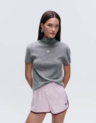 Adidas Originals x ASOS 100 wool knit turtle neck in gray gray