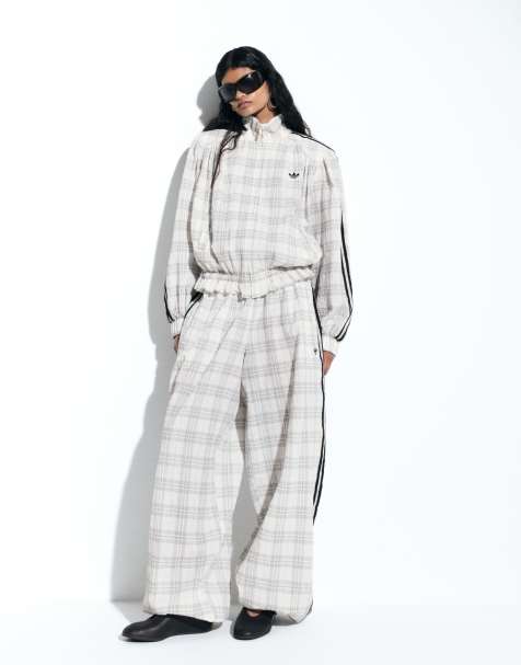 adidas Originals x ASOS balloon pant in cream check seersucker - view 1