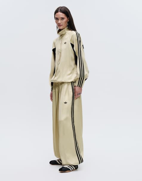 adidas Originals x ASOS oversized balloon track pants in buttermilk satin