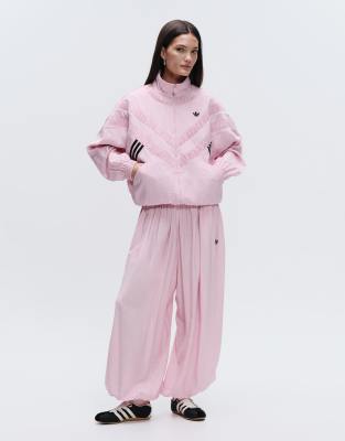 Adidas Originals x ASOS balloon track pants in pink nylon mix pink 19290₽