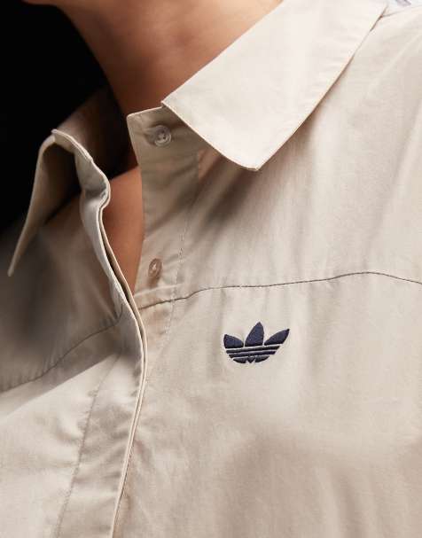 adidas Originals x ASOS – Beżowa taliowana koszula z poduszkami na ramionach - view 1