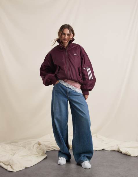 adidas Originals x ASOS bomber jacket in burgundy