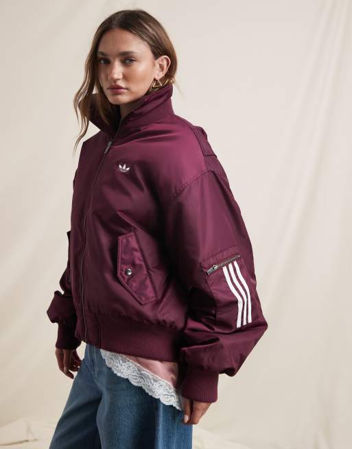 adidas Originals x ASOS bomber jacket in burgundy
