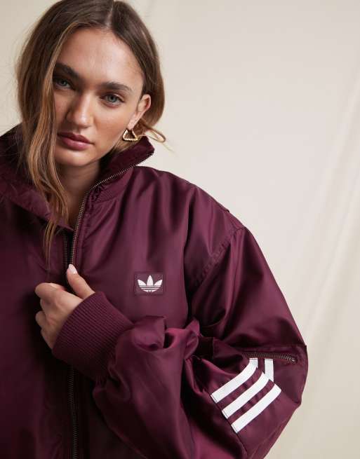 adidas Originals x ASOS bomber jacket in burgundy