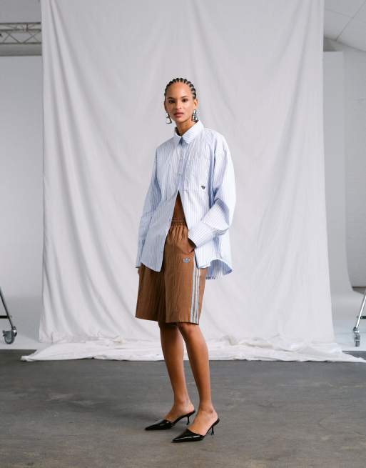 adidas Originals x ASOS – Brązowe szorty dresowe o wydłużonym fasonie 